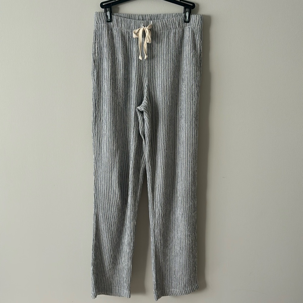 Maven West XS pinstripe linen/rayon drawstring pants